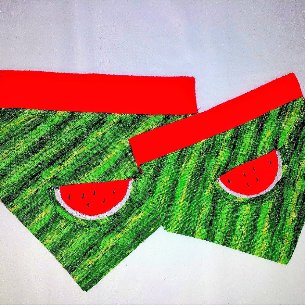 Large Dog Watermelon Slide-thru Pet Scarf